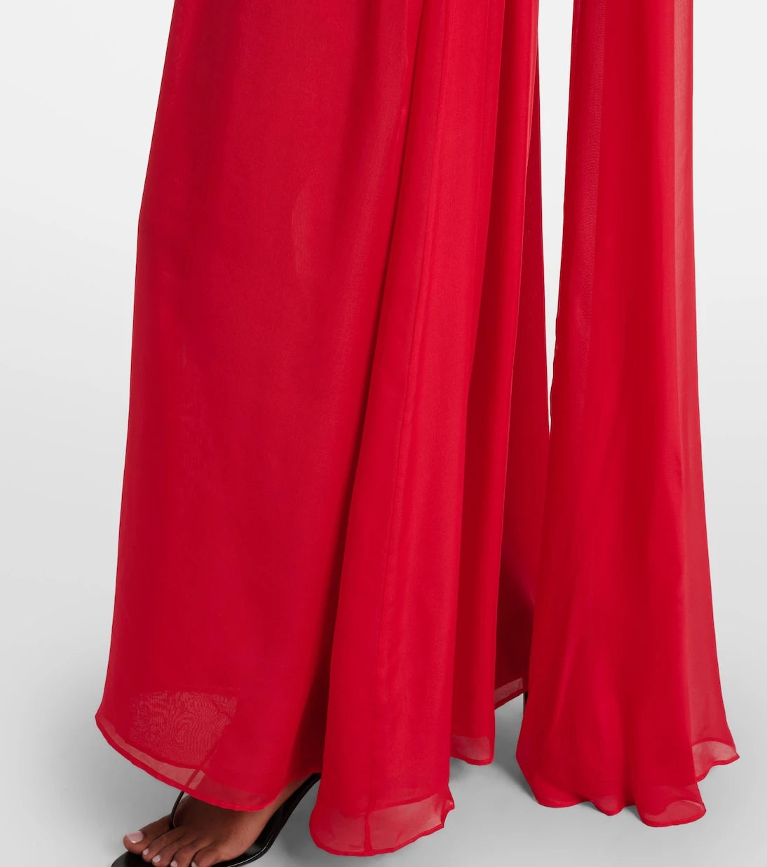 Leo Lin - Jenni draped floral-appliqué silk gown