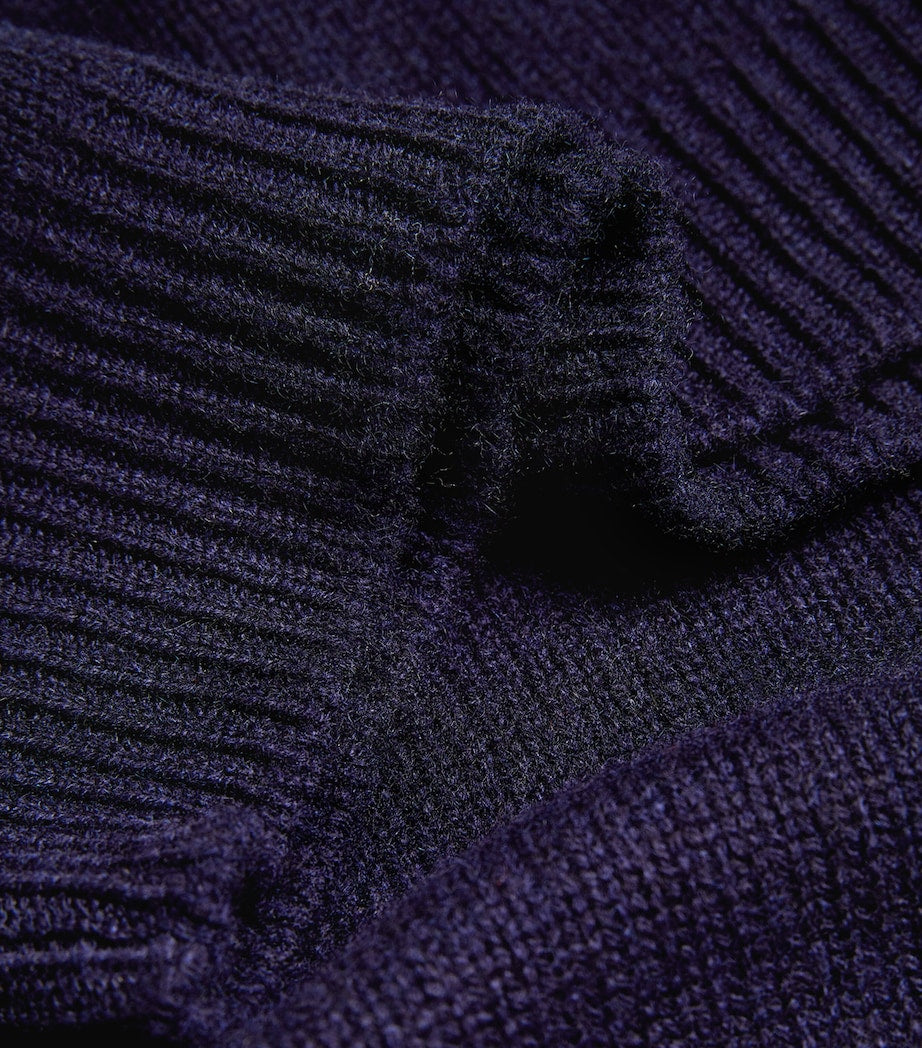 Navy Cashmere Rollneck Sweater