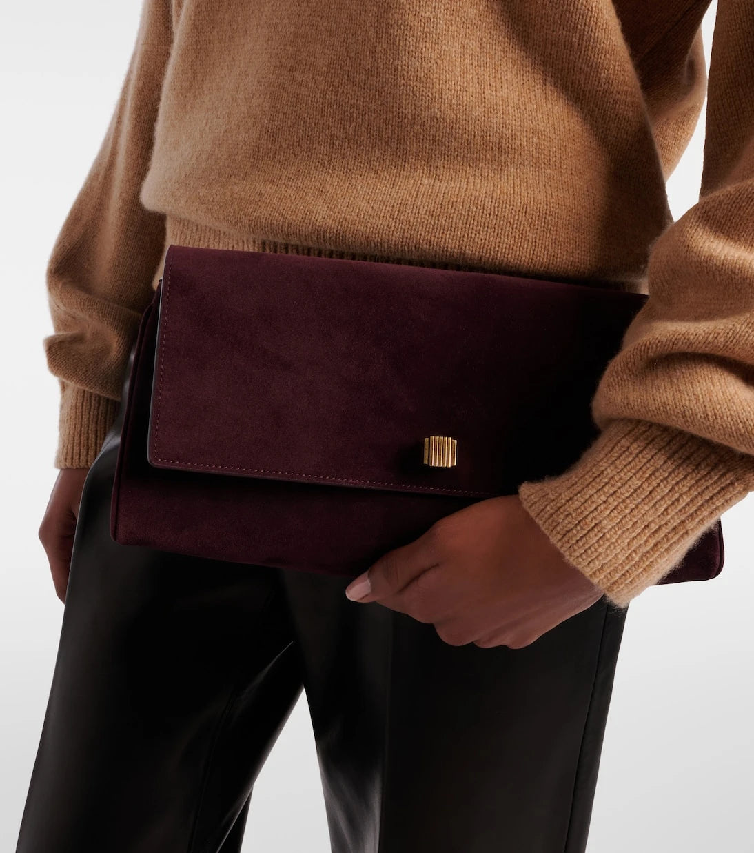 Khaite - Audrey suede clutch