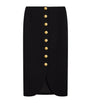 Schiaparelli Black Stretch-Virgin Wool Bijoux Midi Pencil Skirt