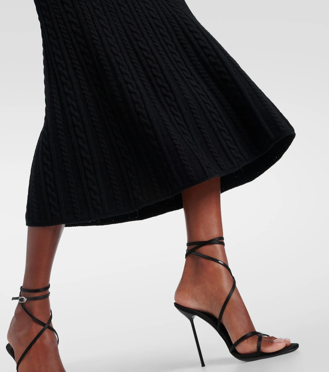 Alessandra Rich - Cable-knit wool midi skirt