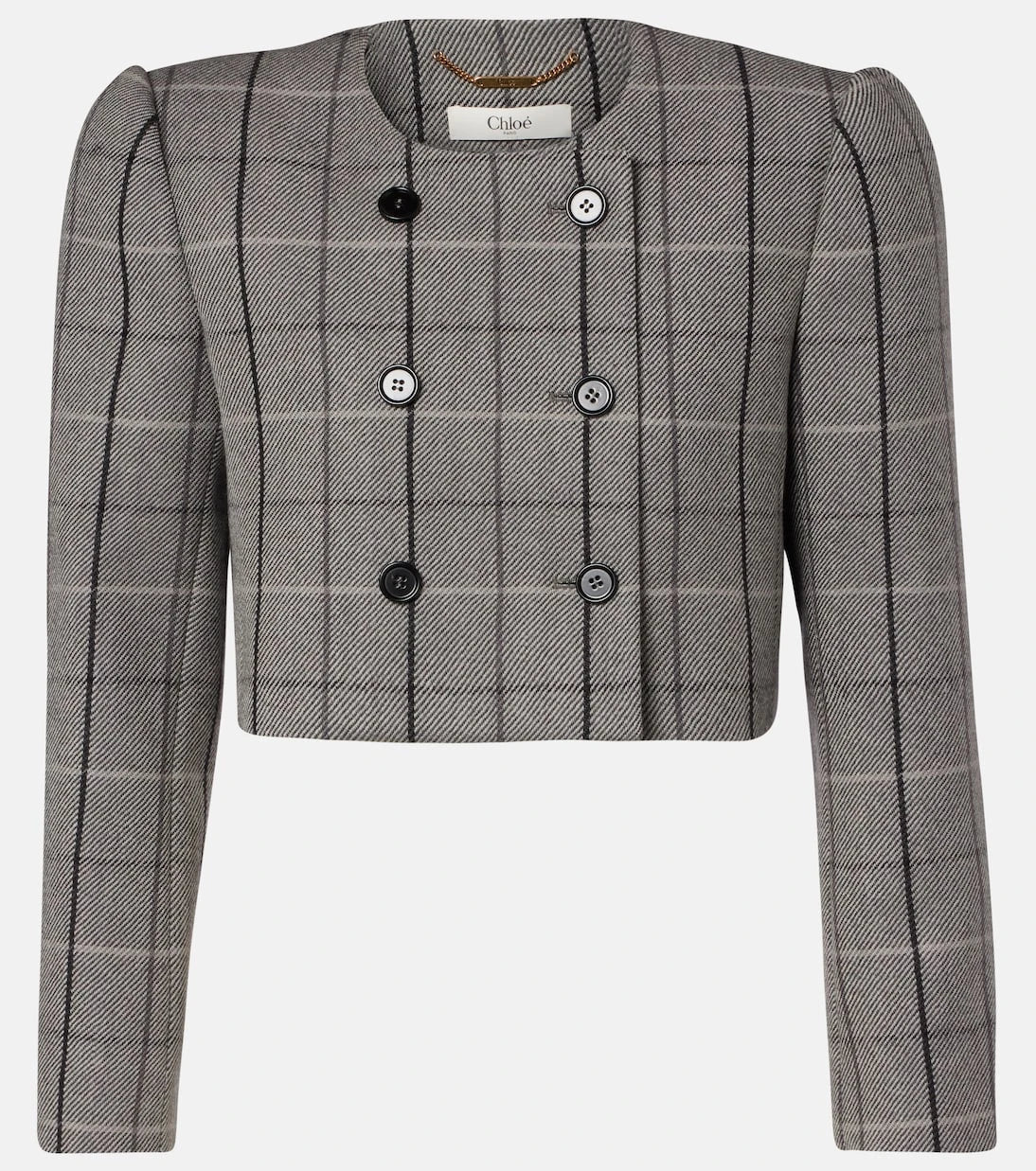 Chloé - Checked cropped wool jacket