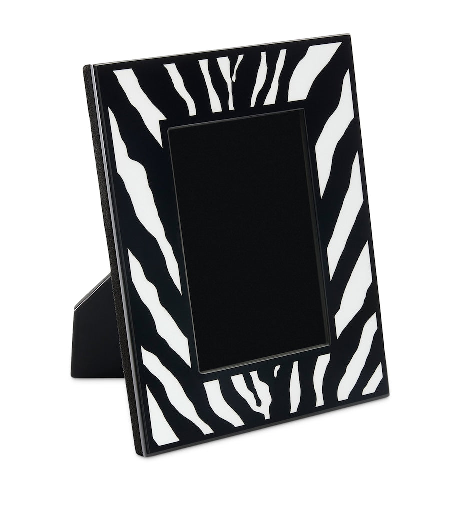 Lacquered Wood Zebra Photo Frame (8.7" x 6.7")