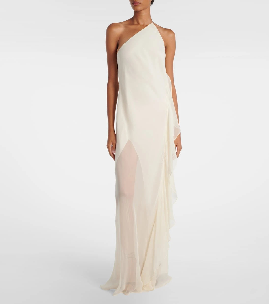 The Sei - One-shoulder ruffled silk gown