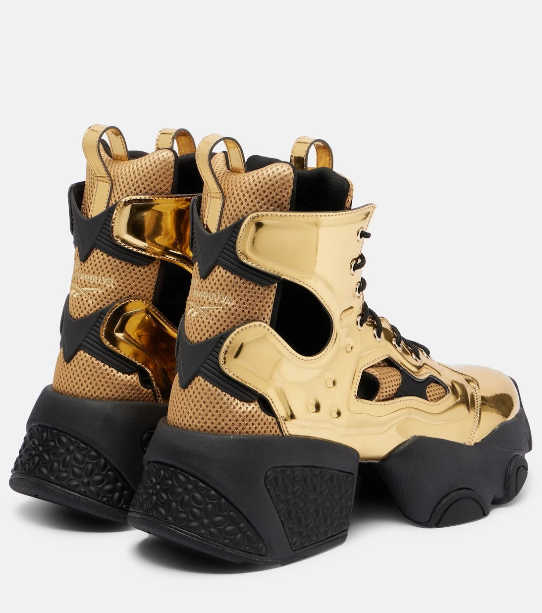 Noir Kei Ninomiya - x Reebok metallic-effect cutout platform ankle boots