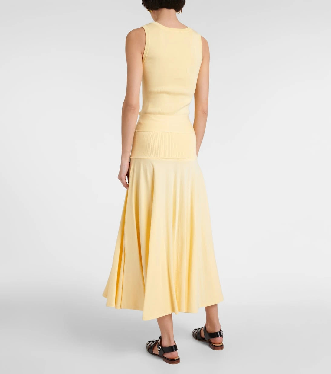 Plan C - Pleated knit midi skirt