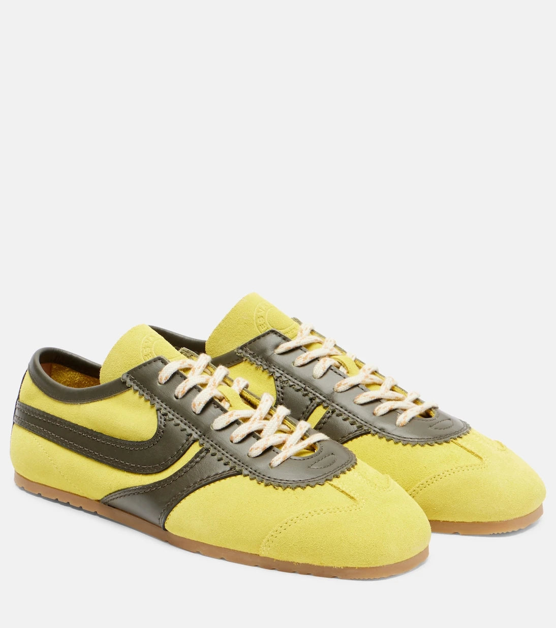 Dries Van Noten - Leather-trimmed suede sneakers