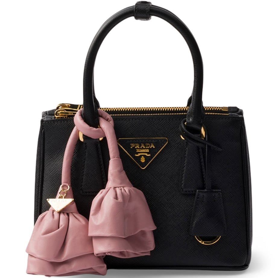 Prada Black Mini Leather Galleria Top-Handle Bag