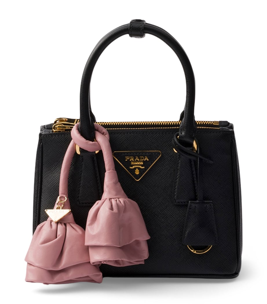 Prada Black Mini Leather Galleria Top-Handle Bag