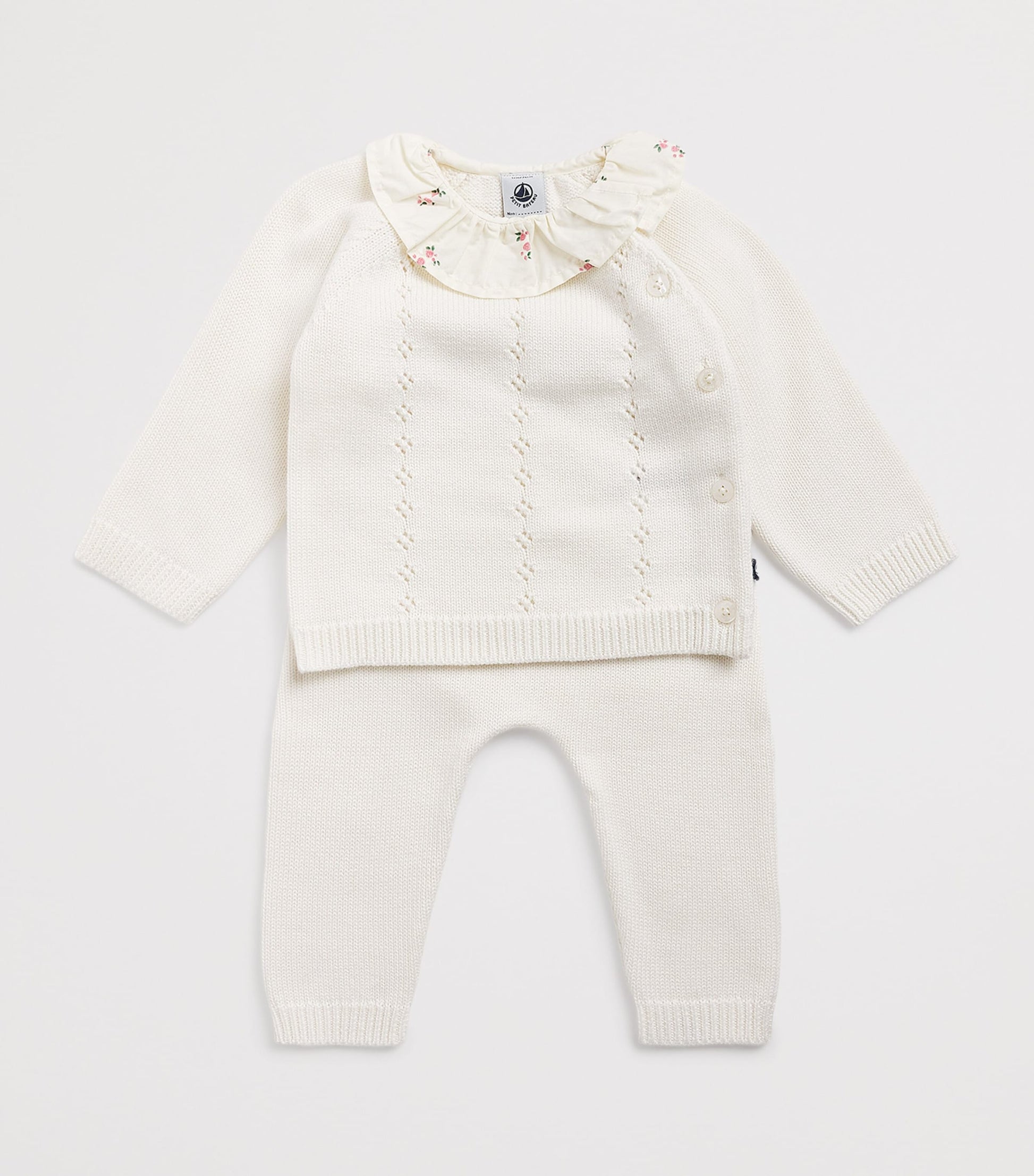Petit Bateau Cotton Cardigan and Trousers Set (1-18 Months)