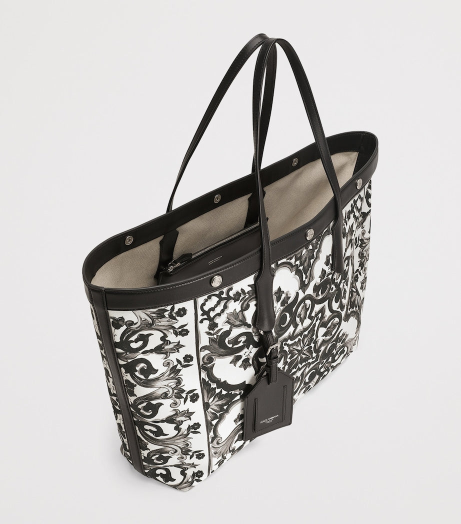 Dolce & Gabbana Canvas Majolica Tote Bag