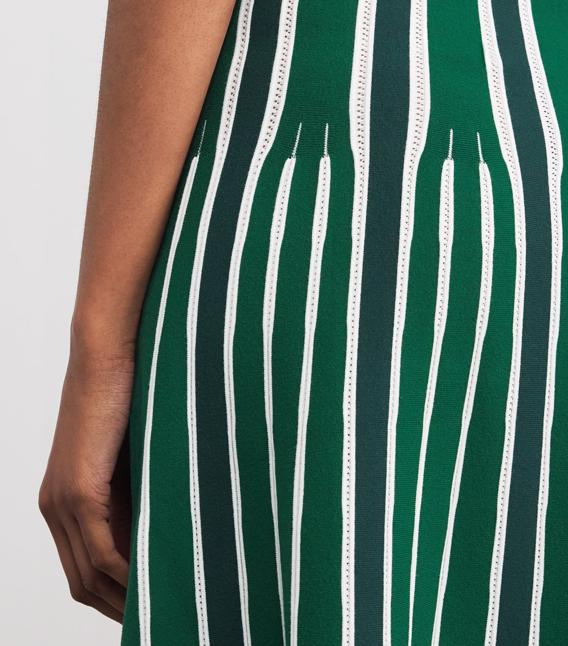 Green Stripe Tallone Knitted Midi Dress