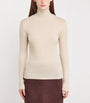 Beige Long-Sleeve Rollneck Top