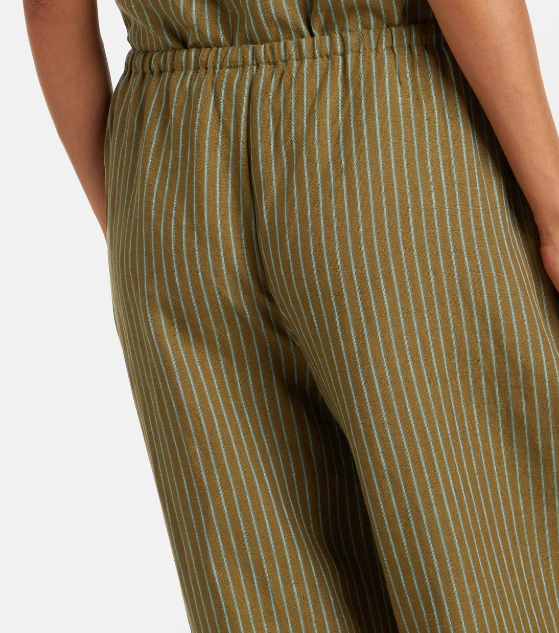 Staud - Mateo pinstripe linen wide-leg pants