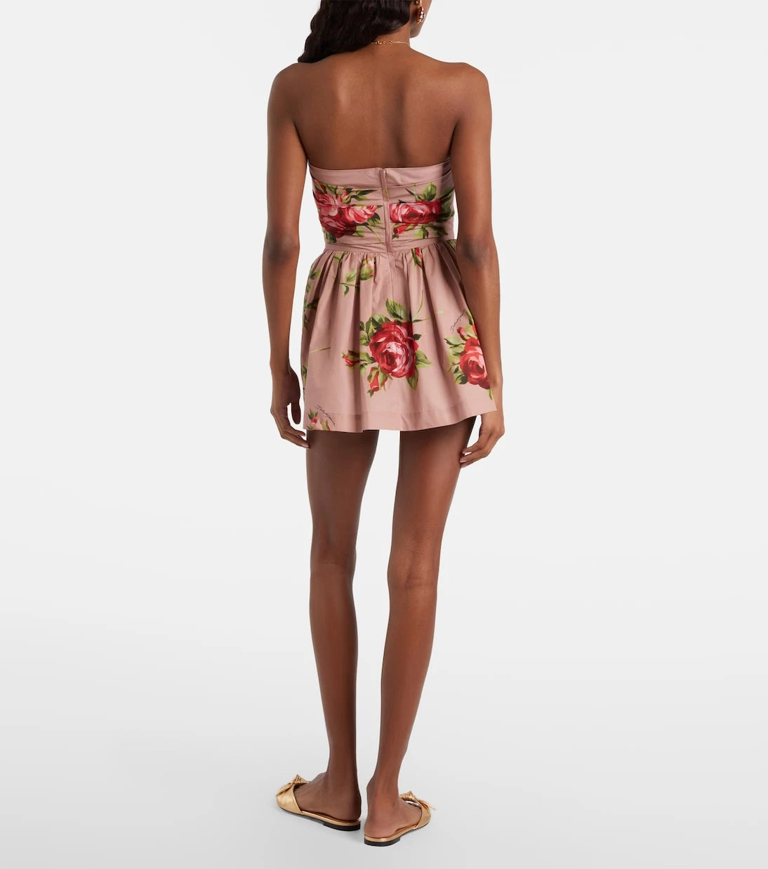 Dolce&Gabbana - Floral strapless cotton minidress