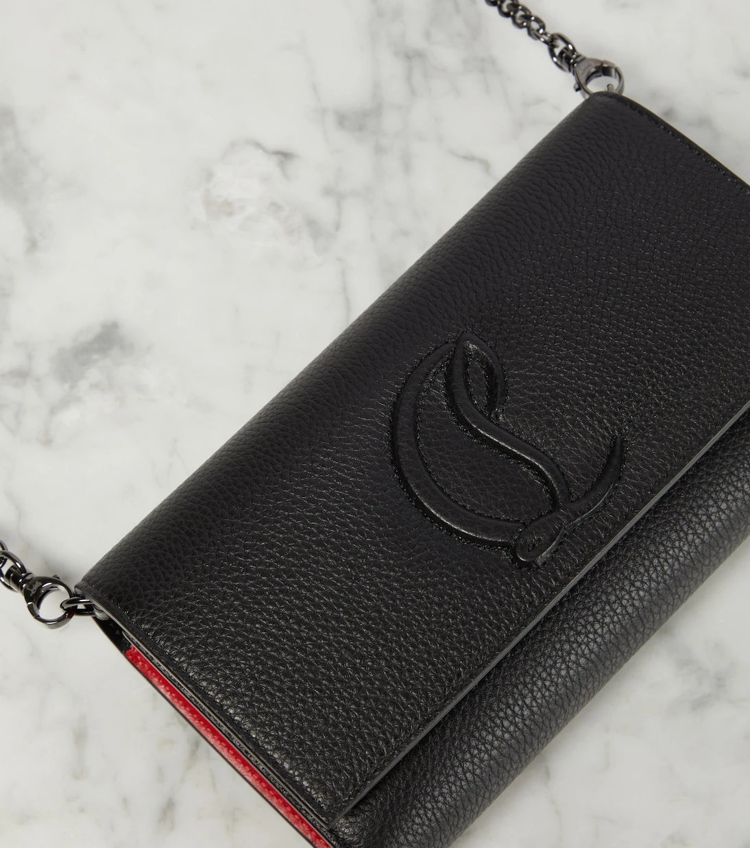 Christian Louboutin - Logo leather wallet on chain