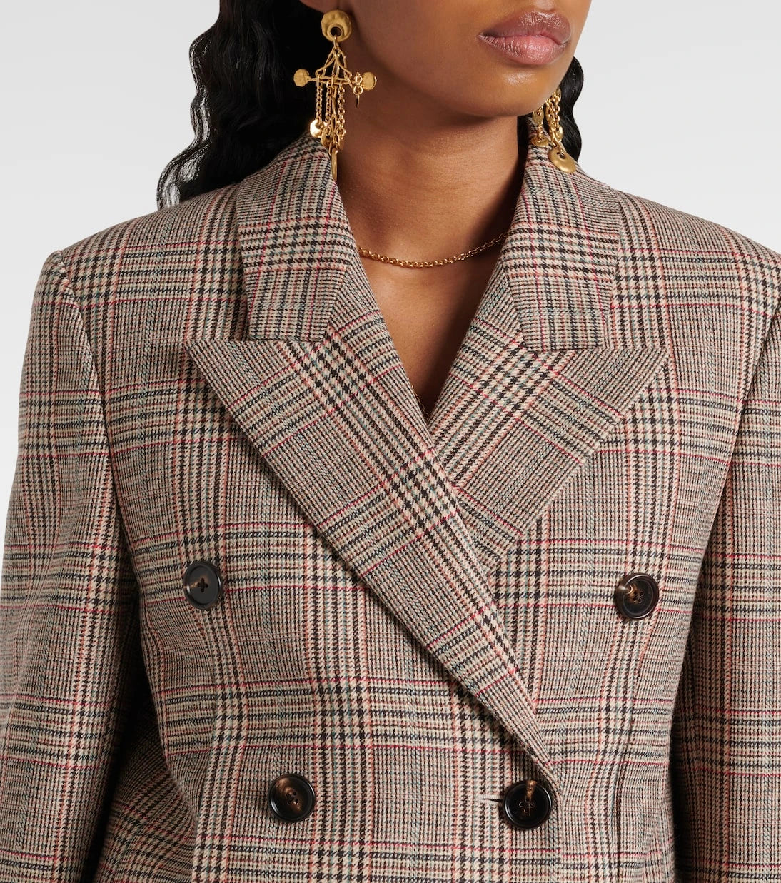 Chloé - Prince of Wales check wool-blend blazer