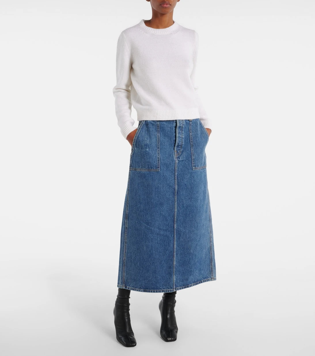 Khaite - Genevieve denim maxi skirt