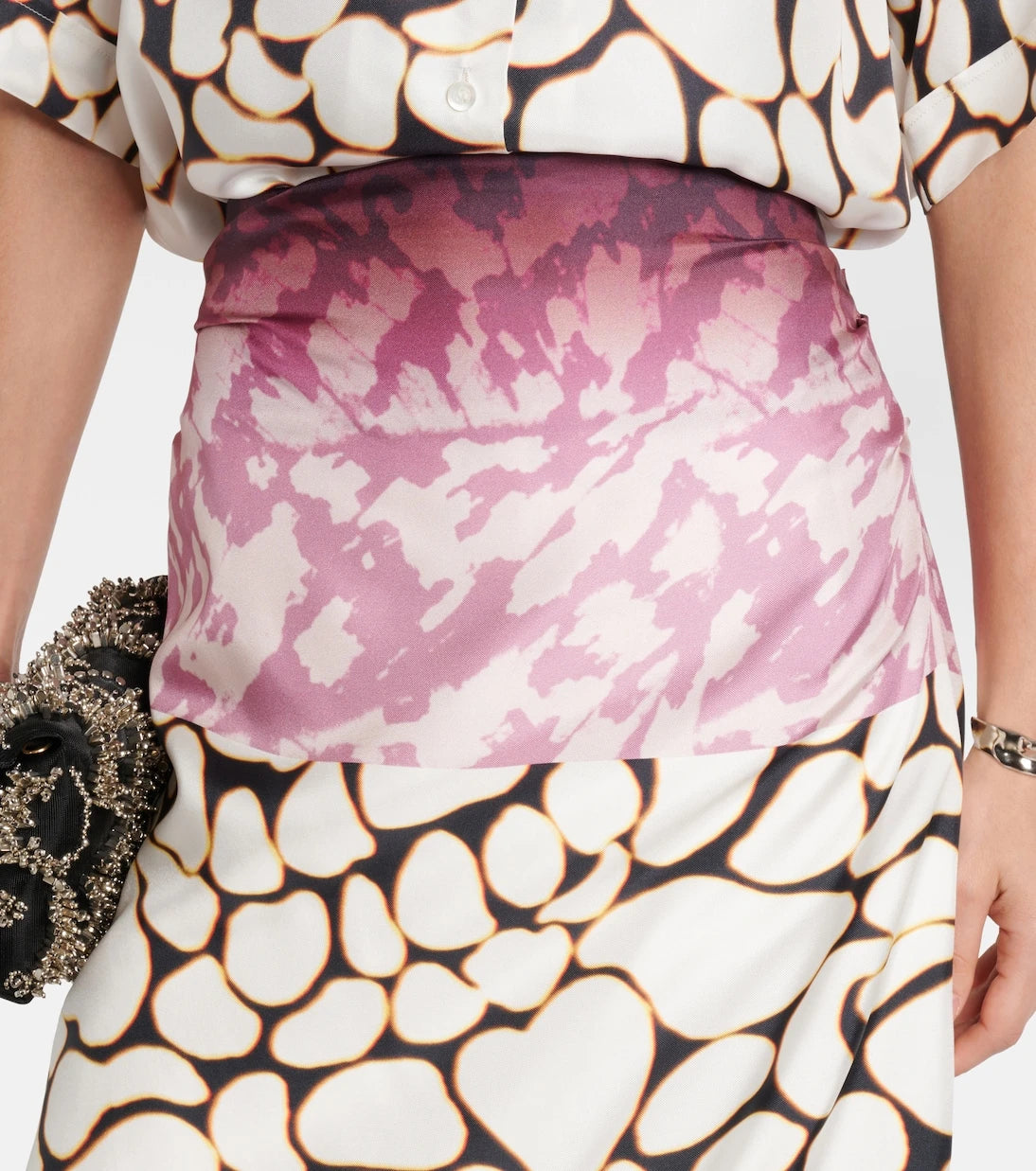 Dries Van Noten - Printed silk midi skirt