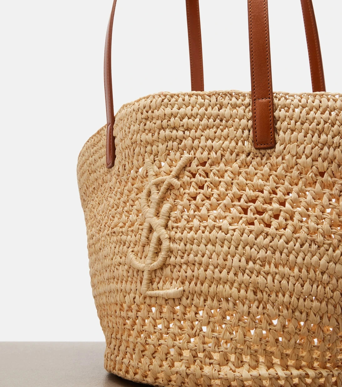 Saint Laurent - Panier Small raffia bucket bag