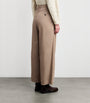 Stretch-Drill Wide-Leg Trousers