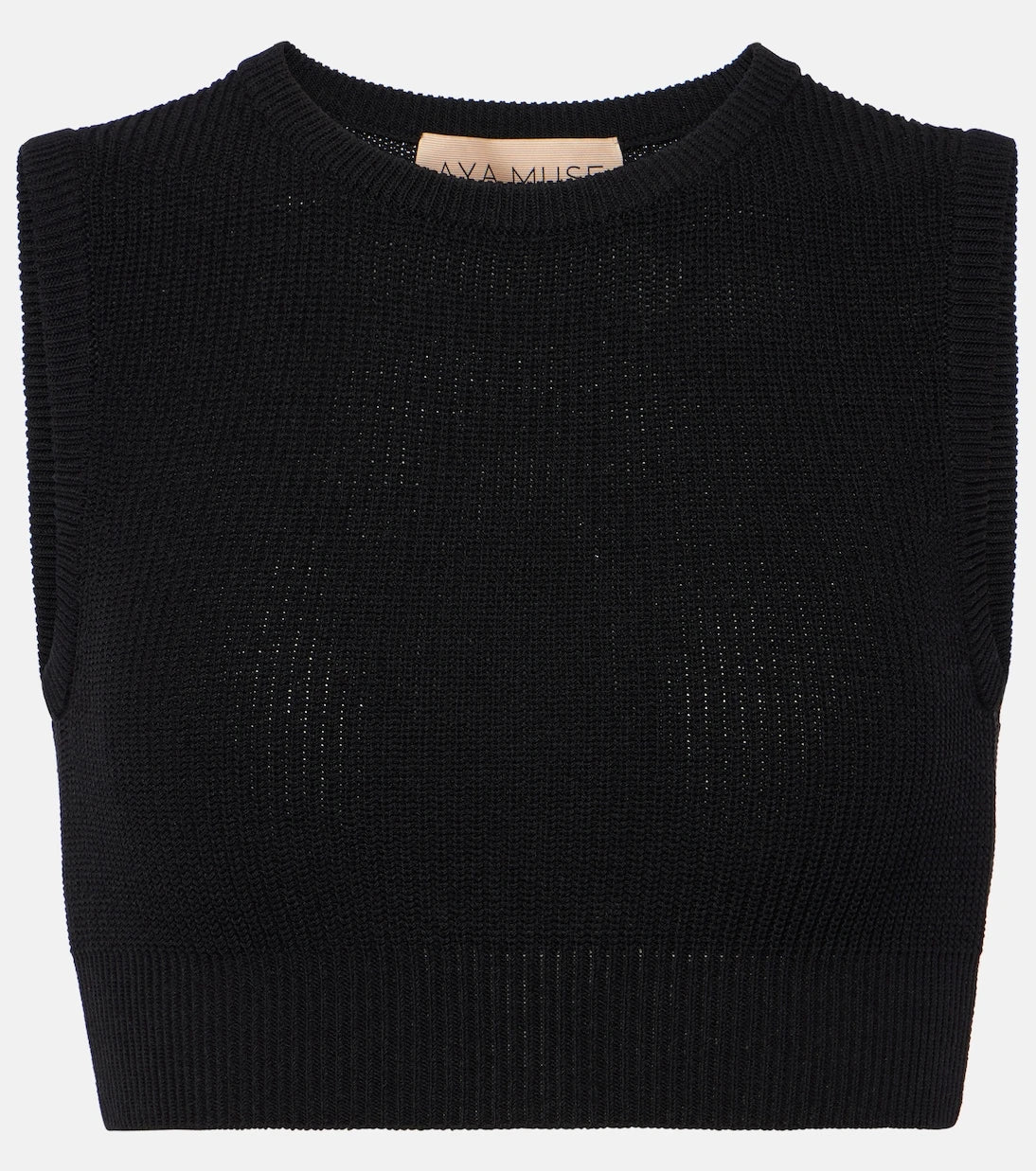 Aya Muse - Ribbed-knit cotton-blend crop top