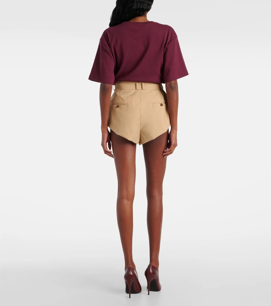 Magda Butrym - High-rise cotton-blend shorts