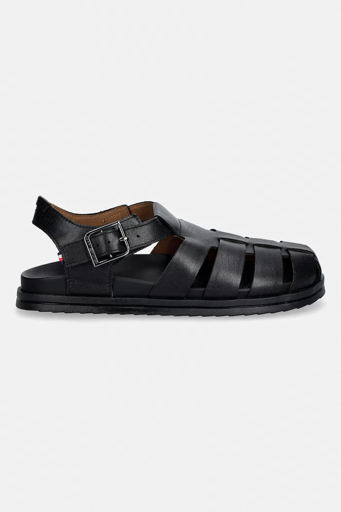 Tommy Hilfiger erkek deri sandalet ADJUSTABLE FISHER LEATHER SANDAL