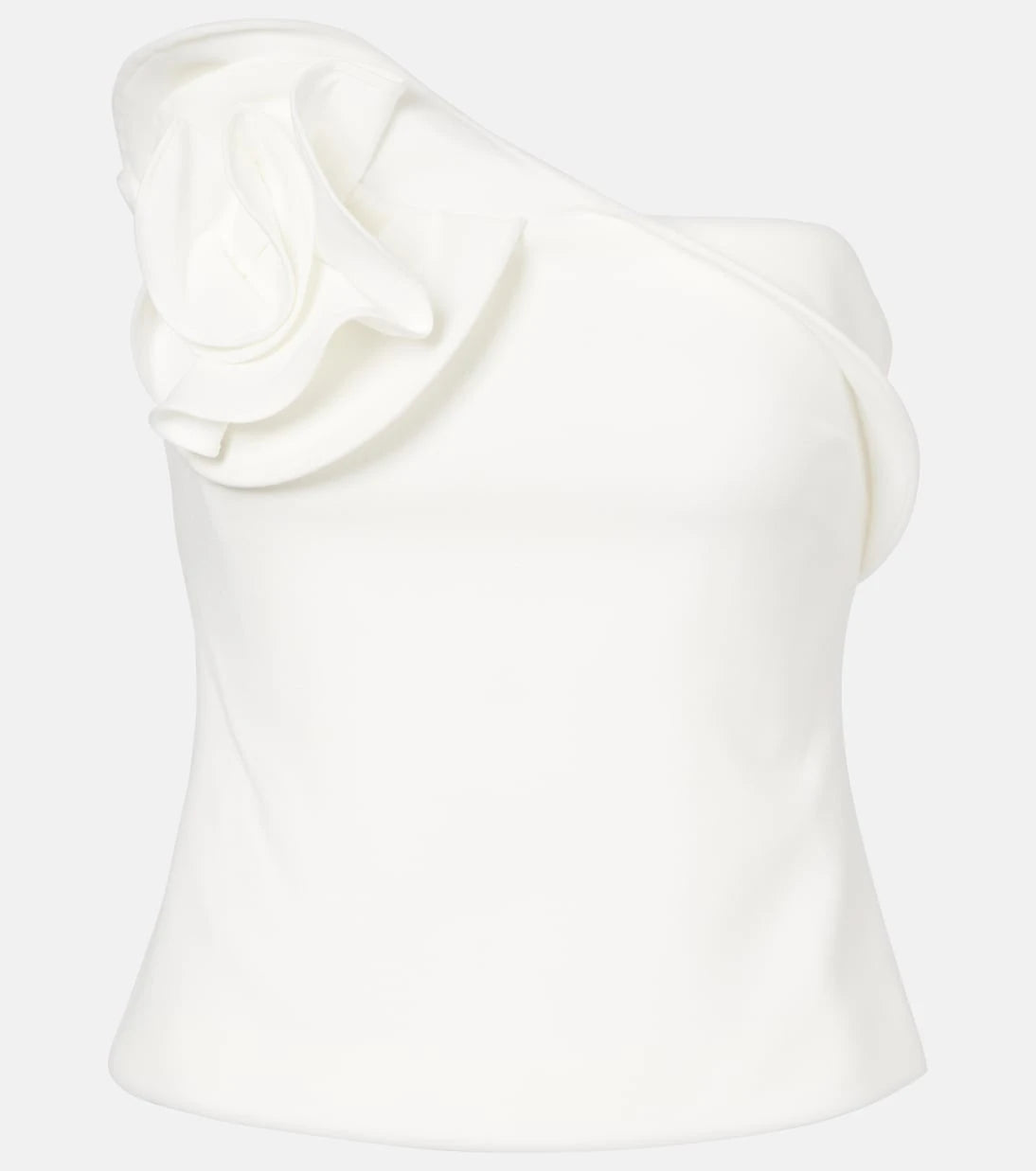Roland Mouret - Floral-appliqué strapless crêpe top