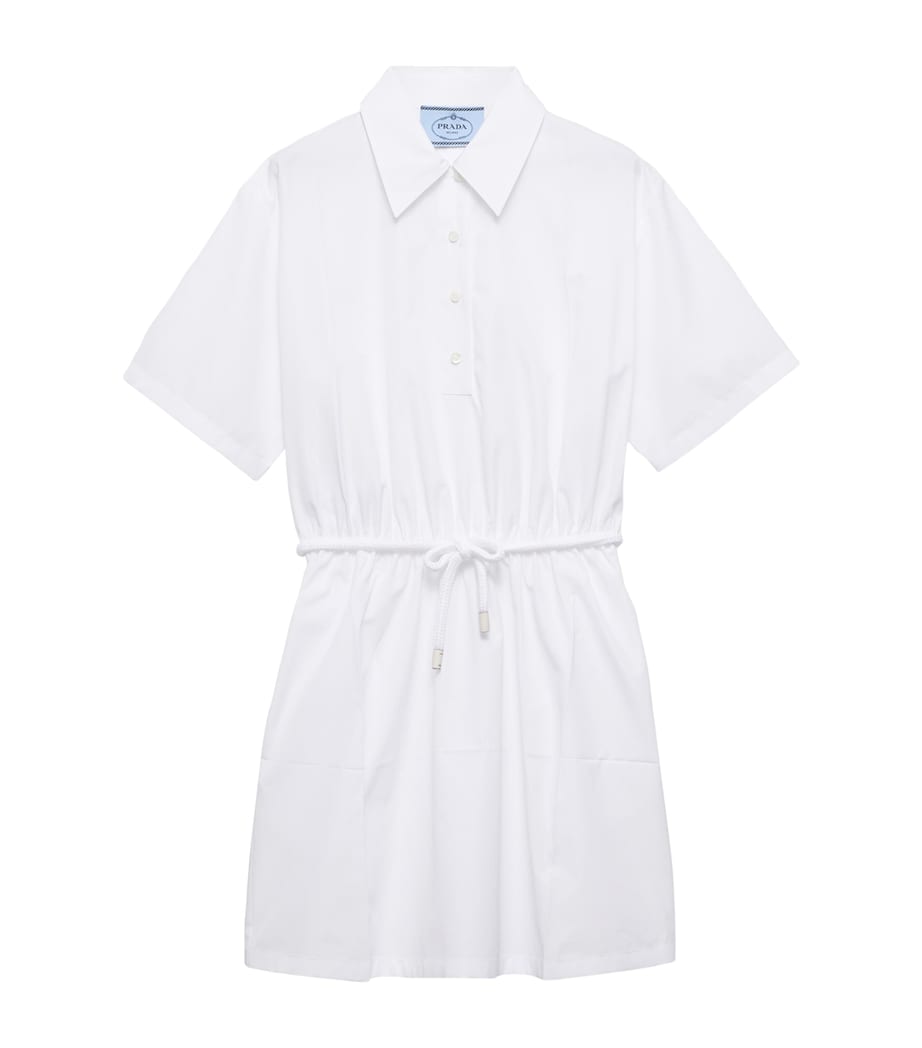 Prada White Cotton Poplin Mini Shirt Dress