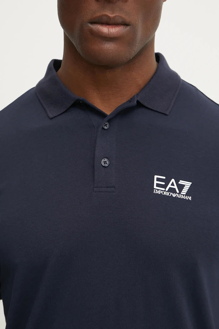 EA7 Emporio Armani erkek pamuklu elastan yakalı tişört