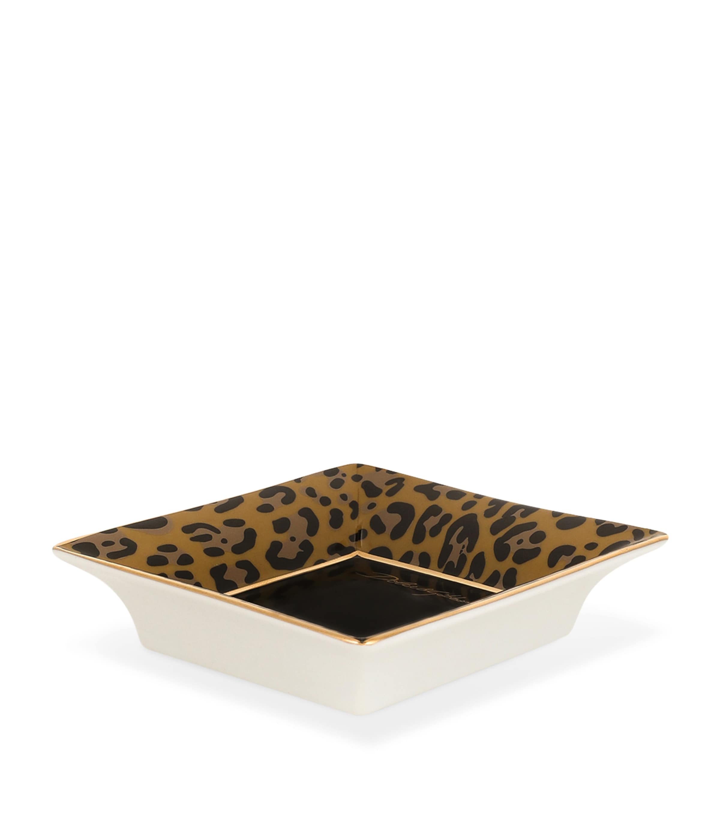 Dolce & Gabbana Casa Porcelain Leopard Decorative Square Plate (10cm)