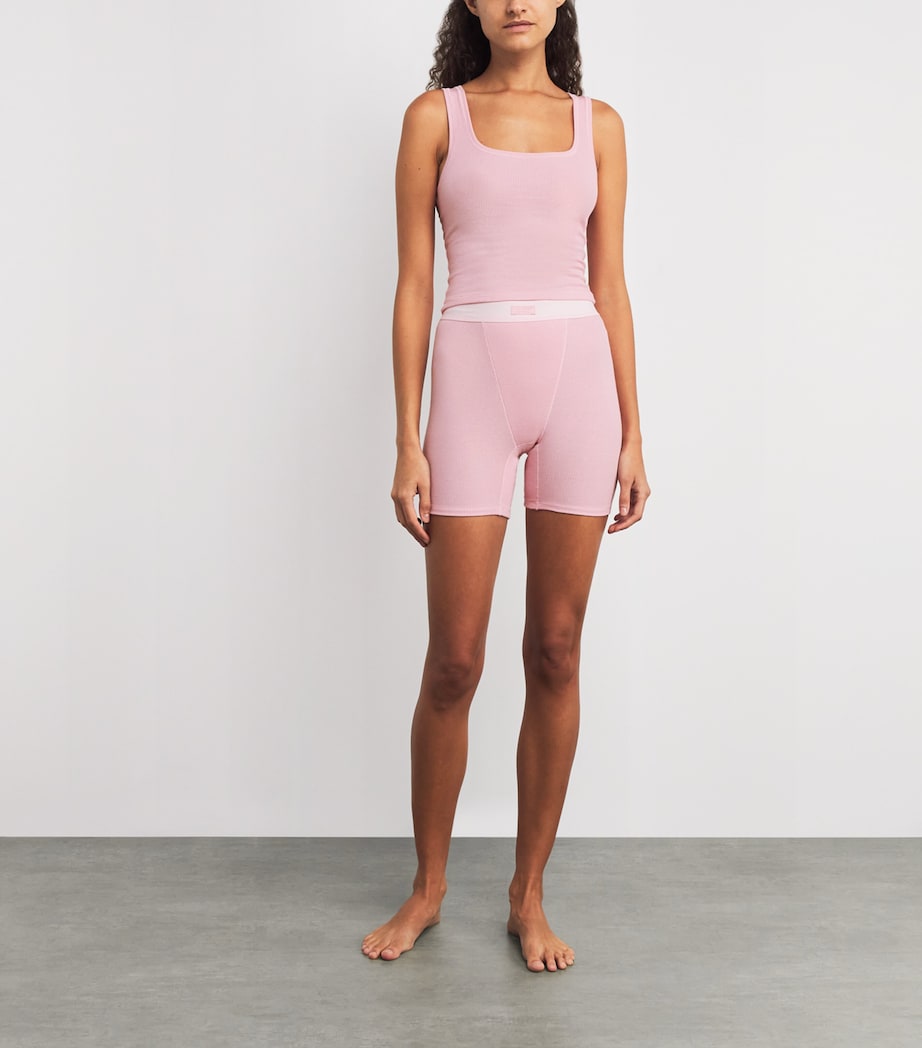 Stretch-Cotton Ribbed Tank Tops (Pack of 3)