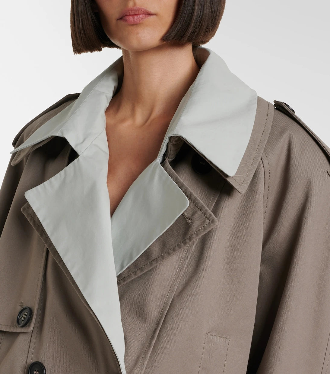 The Attico - Cropped gabardine trench coat