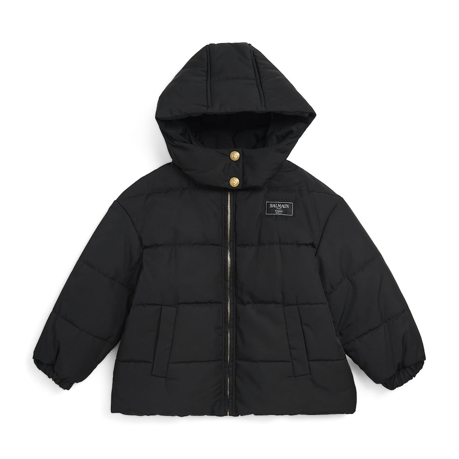Balmain Kids Hooded Label-Detail Puffer Jacket (8-14 Years)