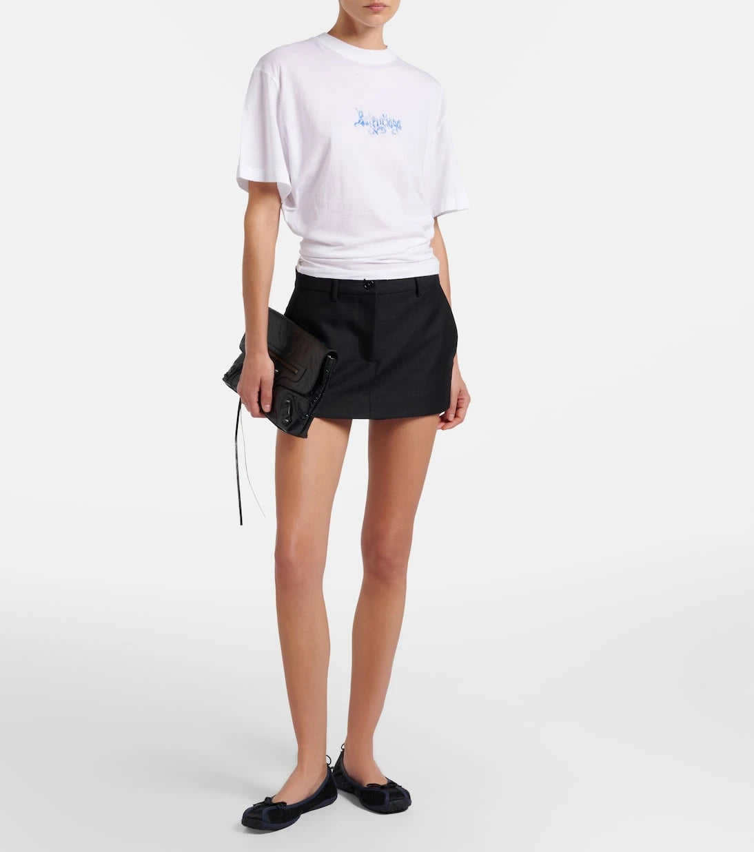 Balenciaga - بلوزة من قطن الجيرسيه مزينة بالشعار