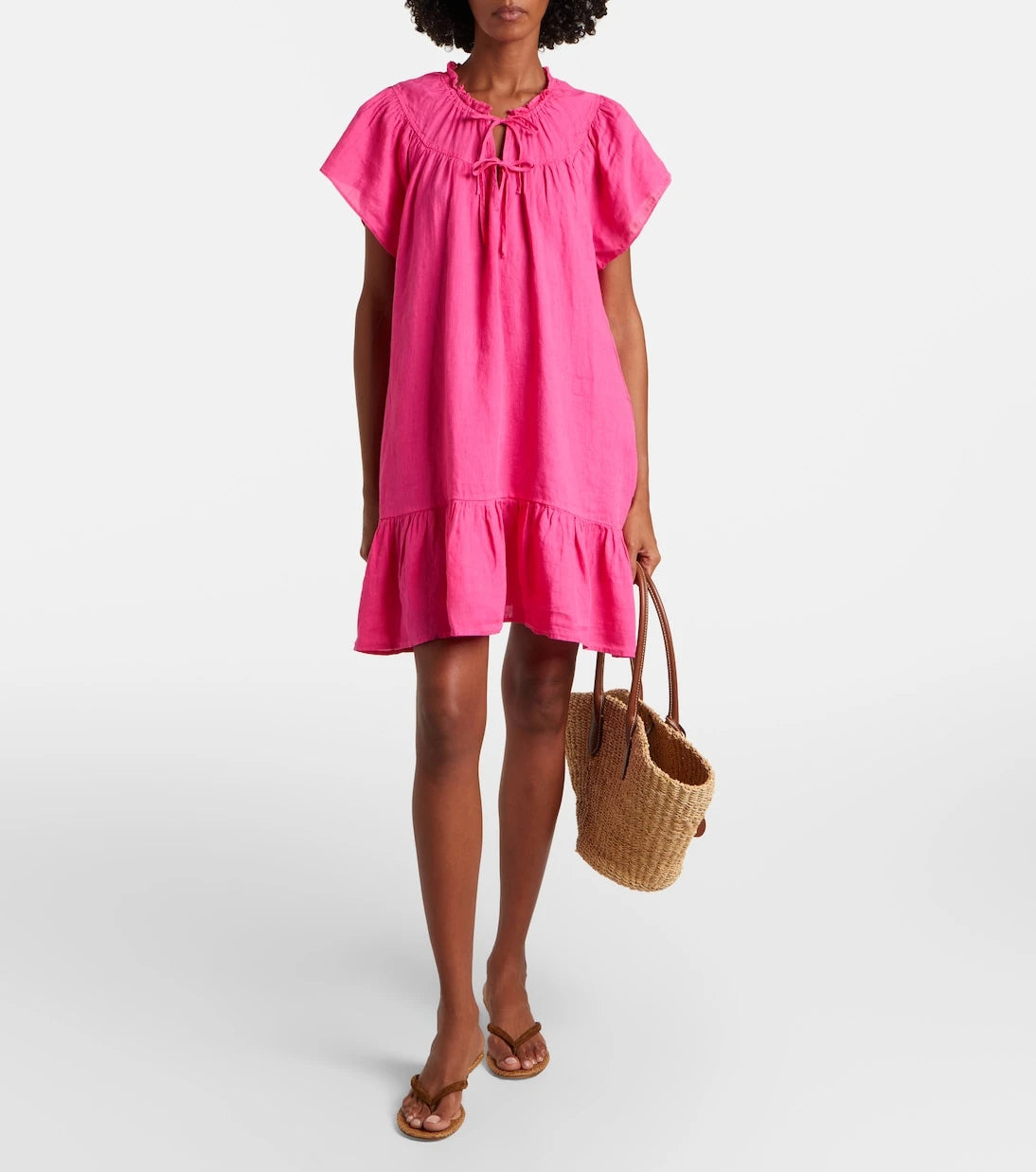 Velvet - Livvy tiered linen minidress