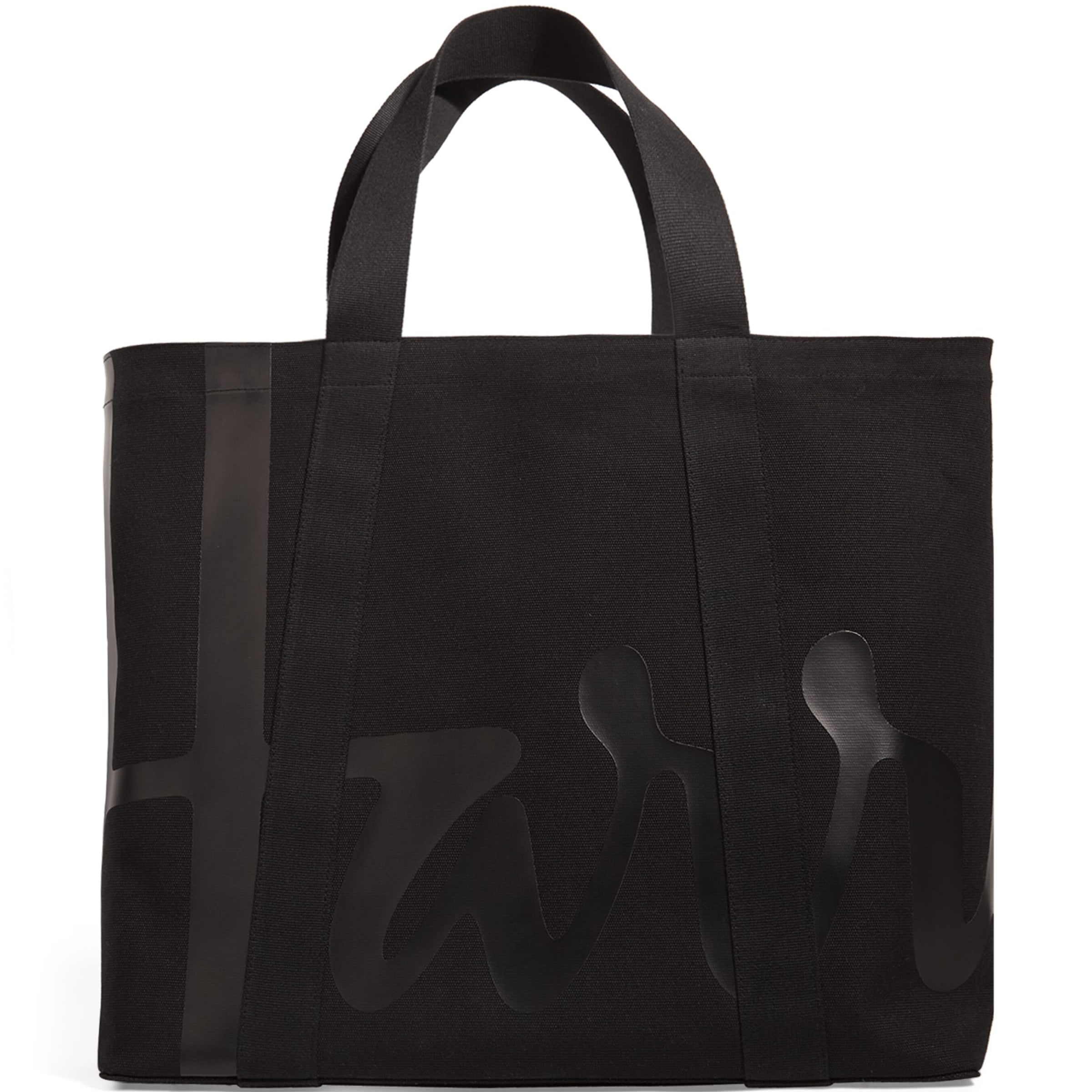 Harrods Black Large Cotton Logo Tote Bag