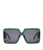 Green Bevelled Square Sunglasses