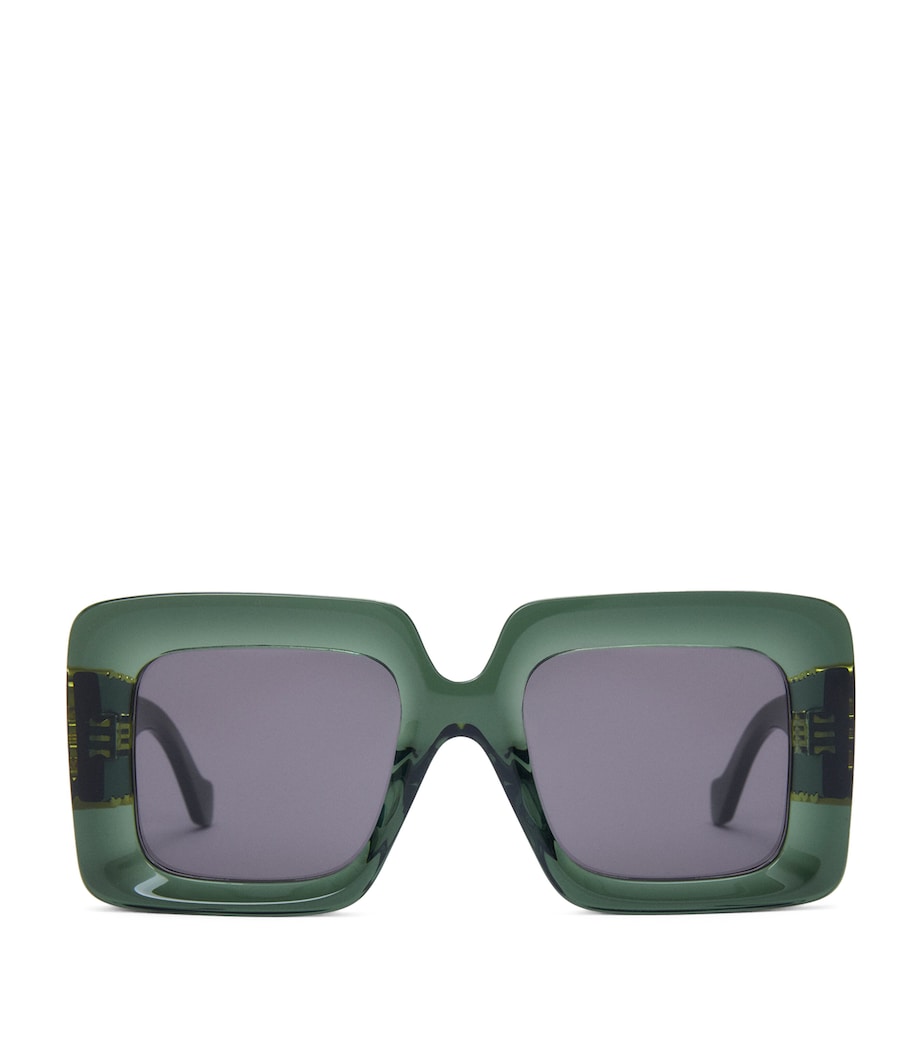 Green Bevelled Square Sunglasses