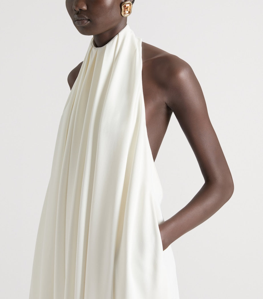 Givenchy Ivory Crepe Halterneck Maxi Dress