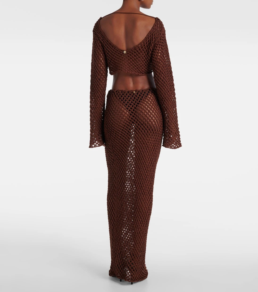 Bananhot - Magen knitted cotton-blend crop top