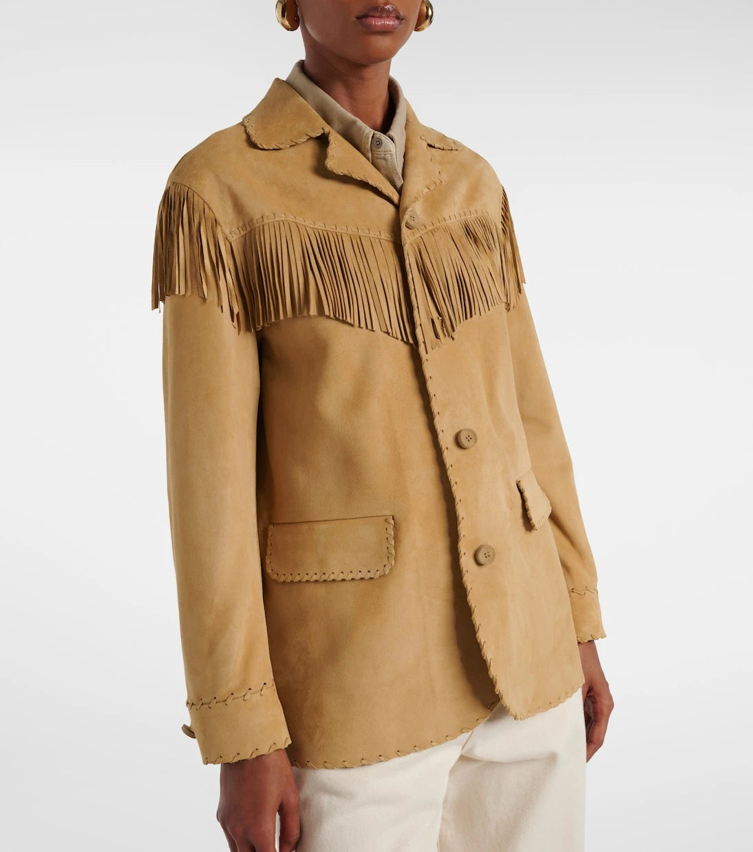 Ralph Lauren Collection - جاكيت رايلاند شمواه مزين بالأهداب