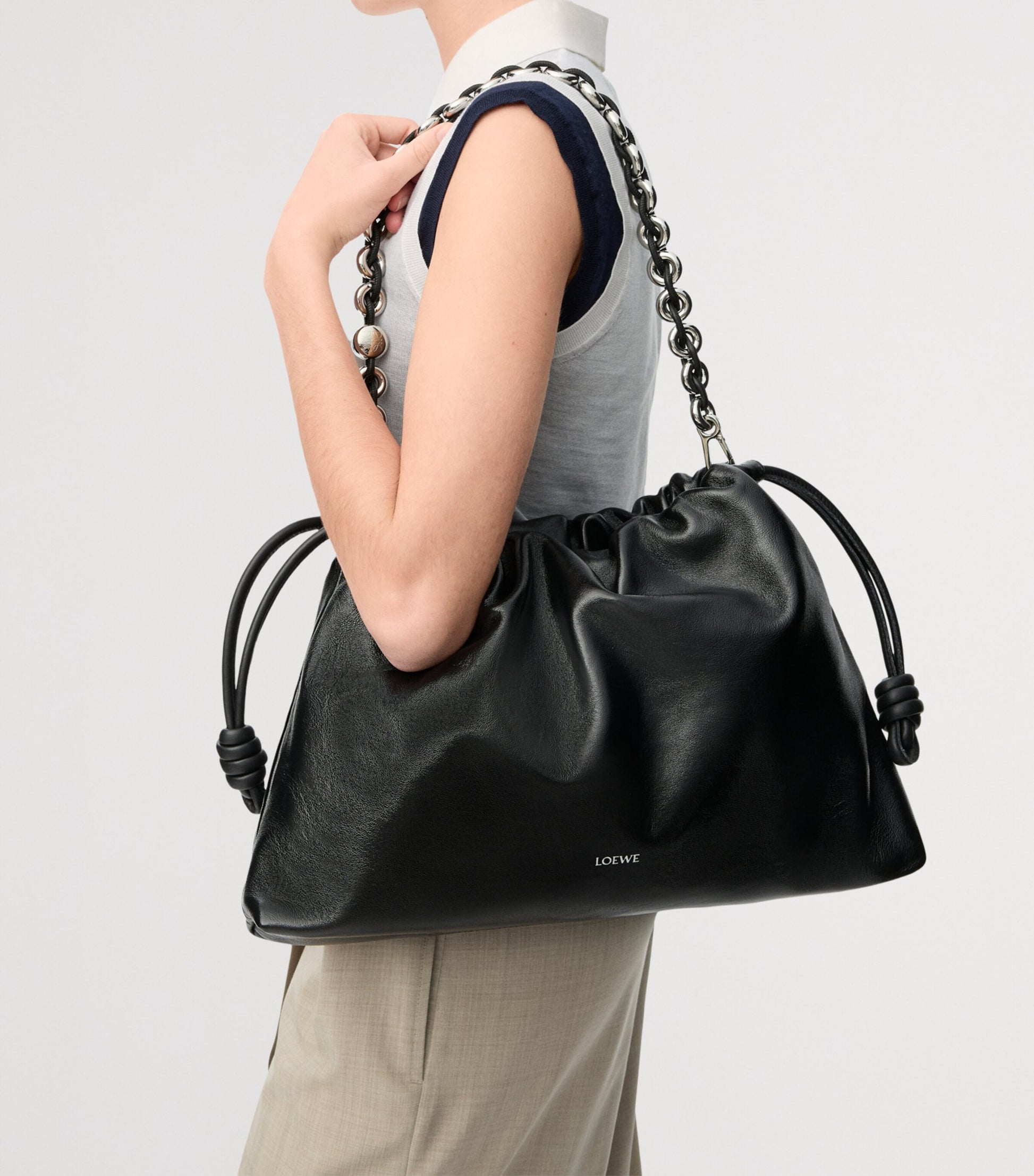 Large Leather Flamenco Purse Shoulder Bag