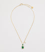 Yellow Gold, Emerald and Diamond Double Drop Necklace