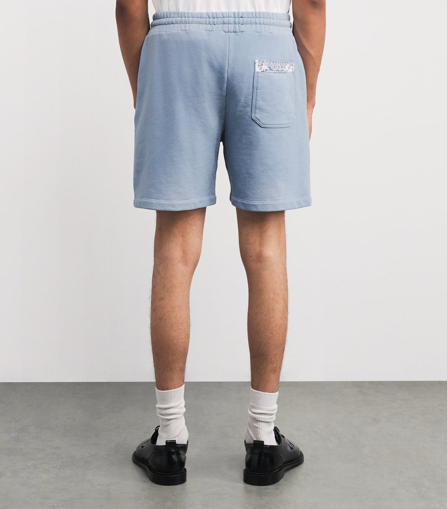 Cotton Bleach Bandana Sweatshorts ASHLEY BLUE