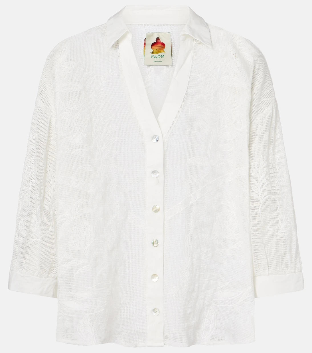 Farm Rio - Nina embroidered cotton shirt
