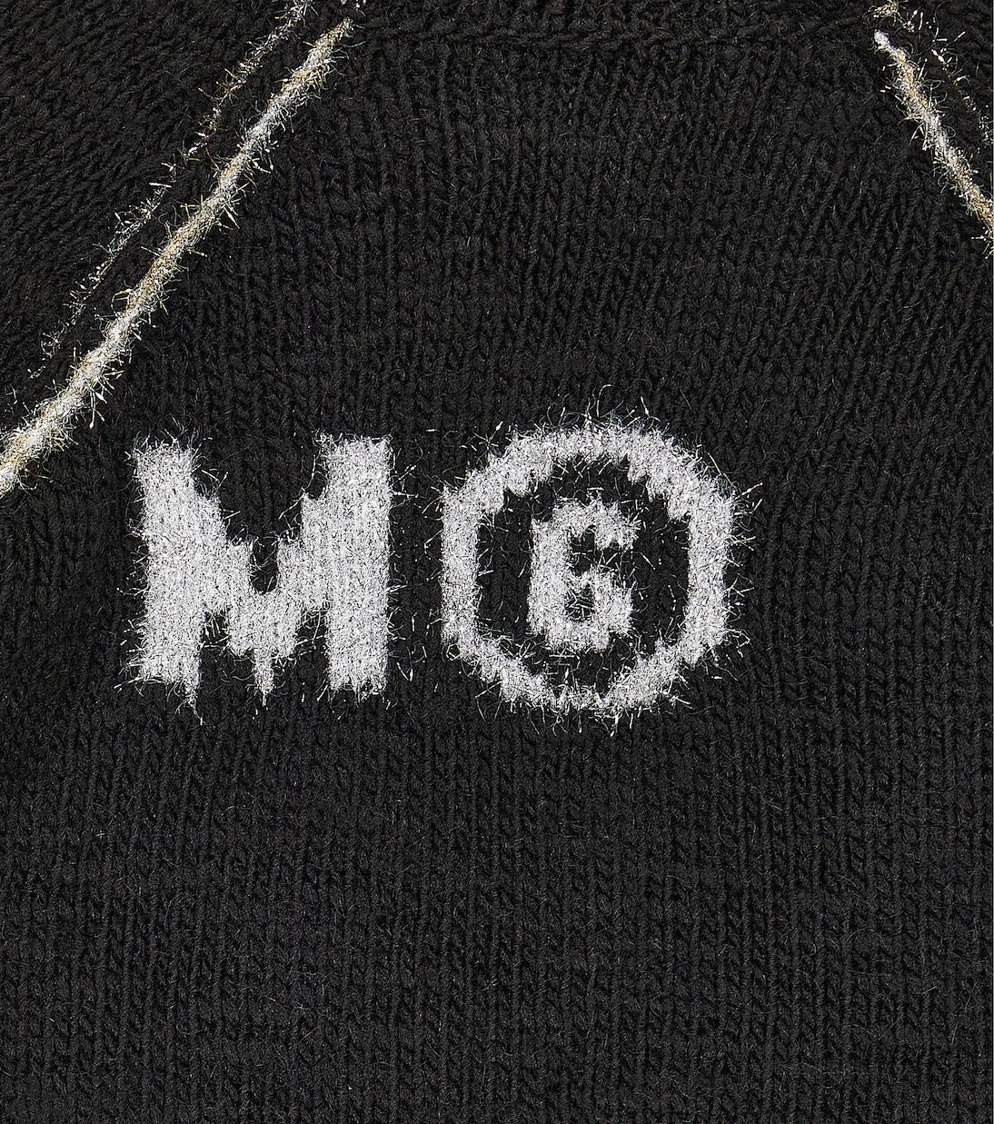 MM6 Maison Margiela Kids - كنزة صوف برقبة عالية عليها شعار
