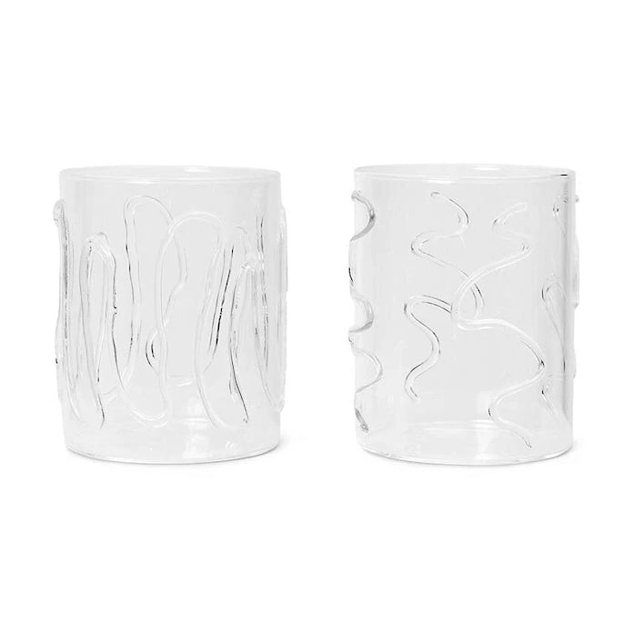 Комплект чаши ferm LIVING Doodle Glasses 350 ml (2 броя)