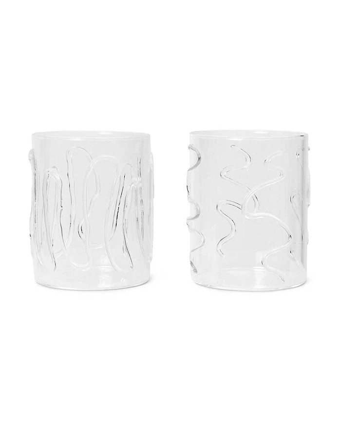 ferm LIVING Doodle Glasses 350 ml 2'li Bardak Seti